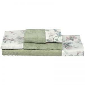 Set asciugamani bagno anemone verde