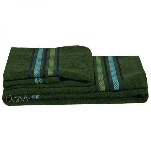 Coppia asciugamani bagno zucchi railway verde