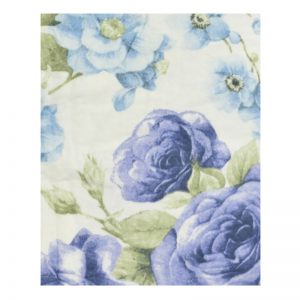 Lenzuola matrimoniali flanella big rose azzurro sotto con angoli