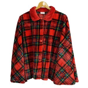 Poncho tartan rosso