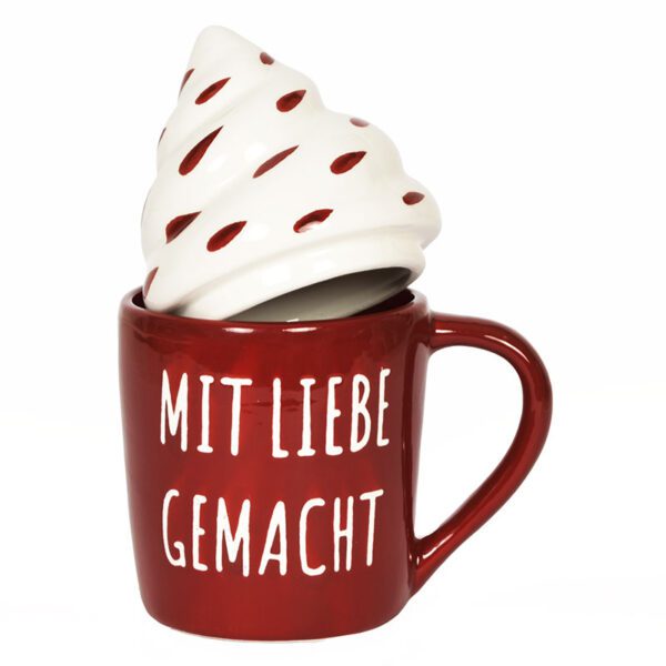 Tazza colazione mit liebe genacht con coperchio